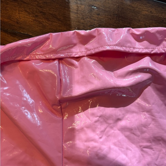 Shiny Pink Pleather Strapless Dress- Size L - Picture 5 of 9